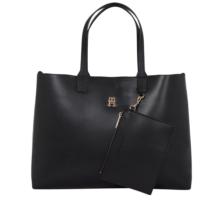 Handtasche Iconic Tote Solid Black, Farbe: schwarz, Marke: Tommy Hilfiger, EAN: 8720642494266, Abmessungen in cm: 42x31.5x14, Bild 1 von 6