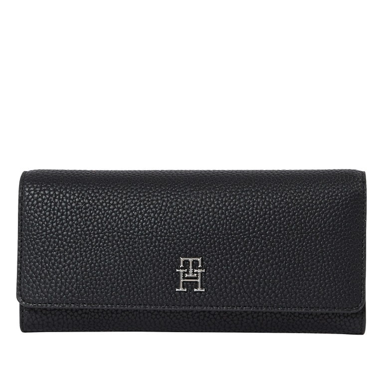 Geldbörse Emblem Large Flap Wallet Black, Farbe: schwarz, Marke: Tommy Hilfiger, EAN: 8720642476408, Abmessungen in cm: 20x9.5x3, Bild 1 von 3