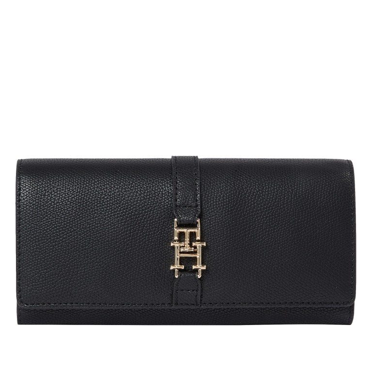 Geldbörse Plush Large Flap Wallet Black, Farbe: schwarz, Marke: Tommy Hilfiger, EAN: 8720642493115, Abmessungen in cm: 19x10x3, Bild 1 von 3