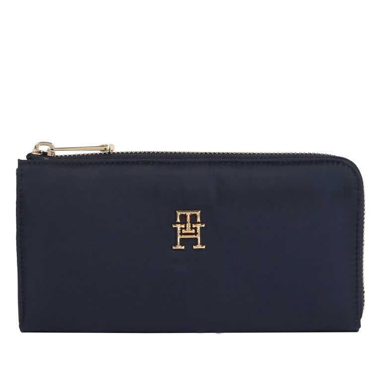 Geldbörse Flow Large Wallet Zip Around Solid Space Blue, Farbe: blau/petrol, Marke: Tommy Hilfiger, EAN: 8720642476460, Abmessungen in cm: 19x10.5x2, Bild 1 von 3