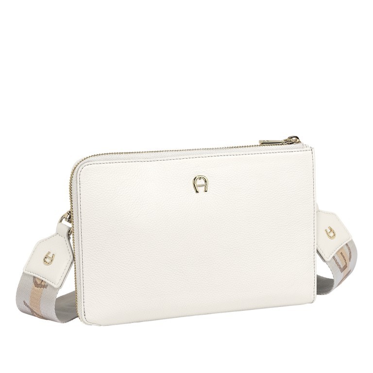 Umhängetasche / Clutch Zita Fashion Pouch Cotton White, Farbe: beige, Marke: AIGNER, EAN: 4055539484094, Abmessungen in cm: 23.5x16x2.5, Bild 2 von 5