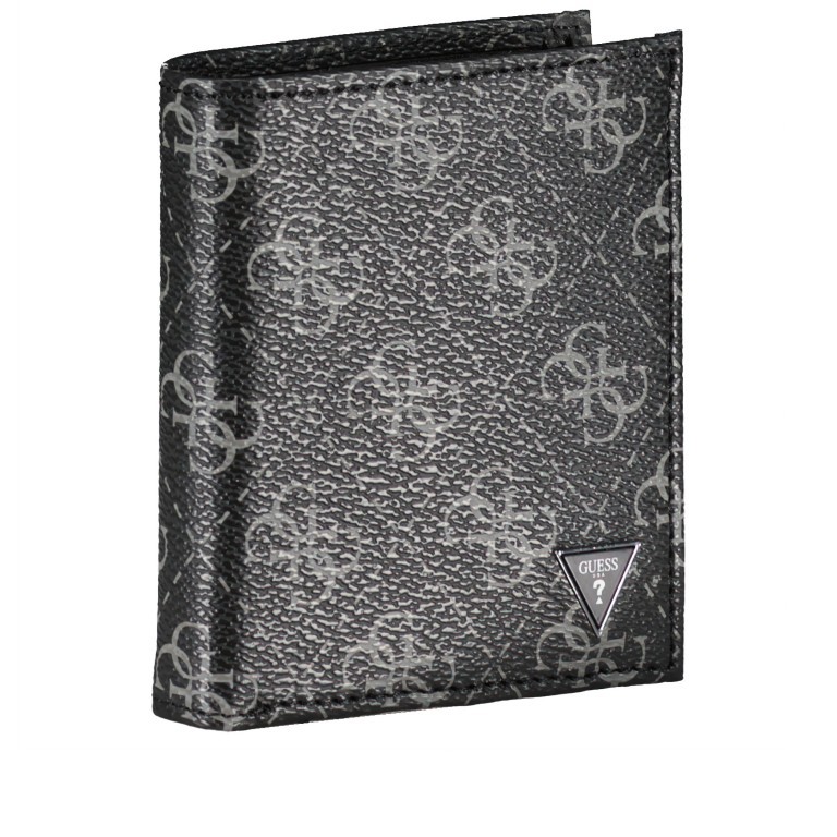 Geldbörse Vezzola Smart Dark Black, Farbe: schwarz, Marke: Guess, EAN: 7621701507525, Abmessungen in cm: 9x10.5x2, Bild 2 von 4