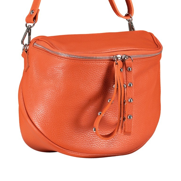 Gürteltasche Silberbeschlag Orange, Farbe: orange, Marke: Hausfelder Manufaktur, EAN: 4065646014053, Abmessungen in cm: 22x19x9, Bild 2 von 6