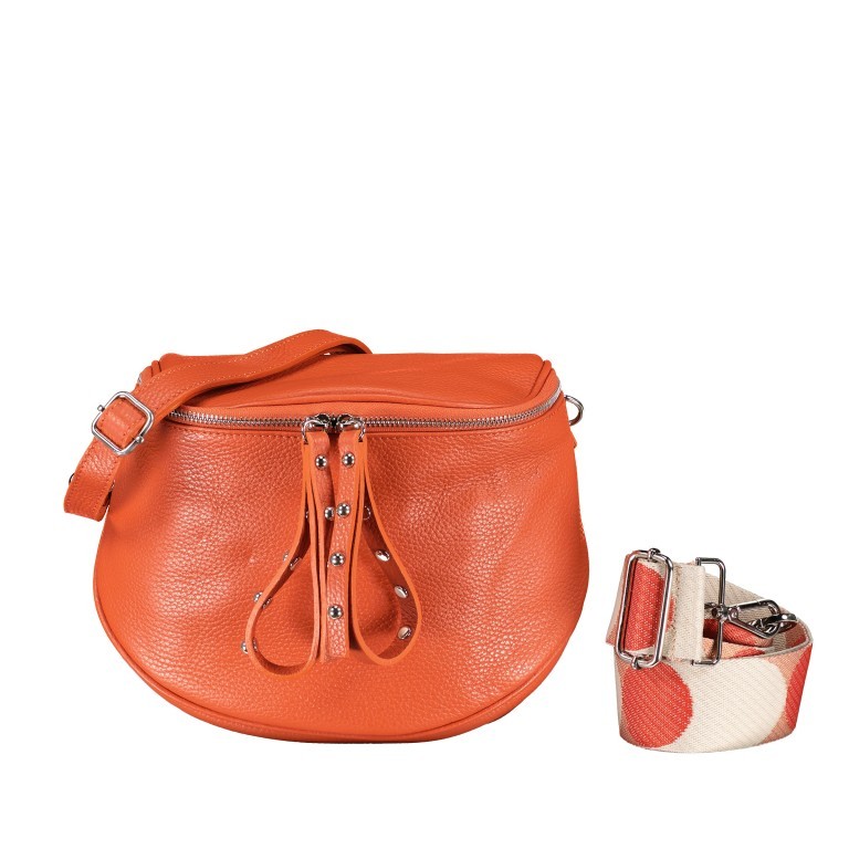 Gürteltasche Silberbeschlag Orange, Farbe: orange, Marke: Hausfelder Manufaktur, EAN: 4065646014053, Abmessungen in cm: 22x19x9, Bild 1 von 6