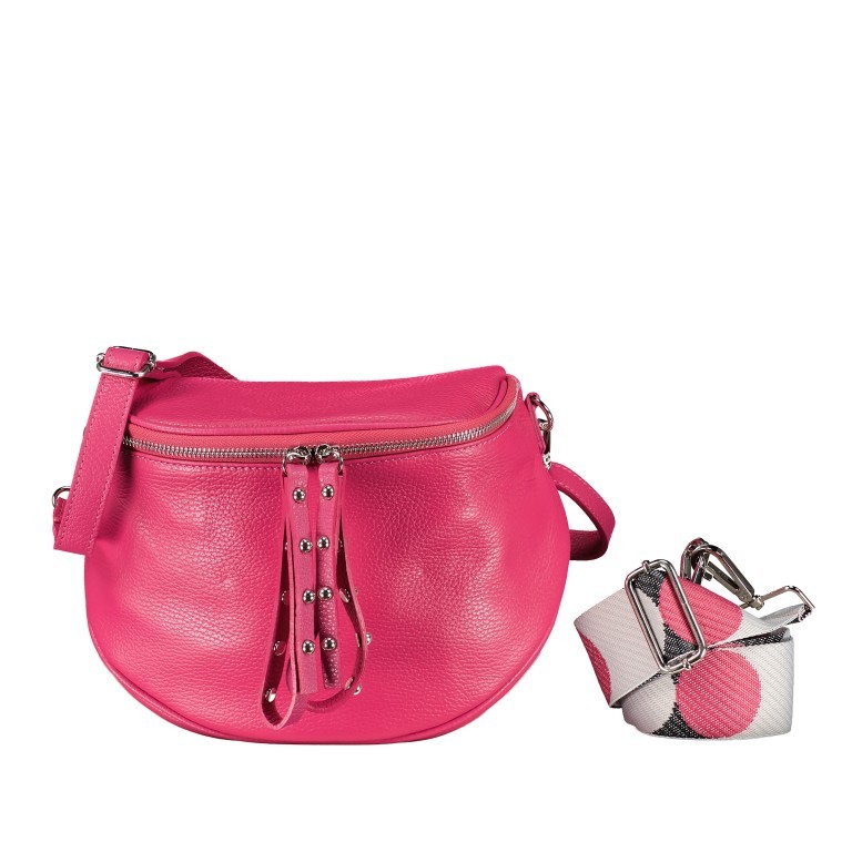 Gürteltasche Silberbeschlag Pink, Farbe: rosa/pink, Marke: Hausfelder Manufaktur, EAN: 4065646014060, Abmessungen in cm: 22x19x9, Bild 1 von 6