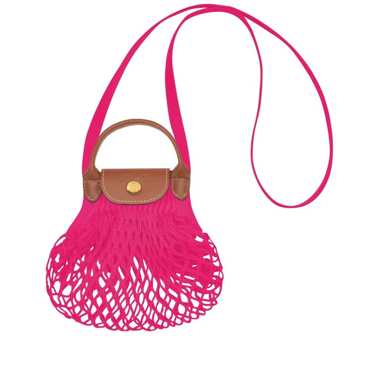 Umhängetasche Le Pliage Filet XS Fuchsia, Farbe: rosa/pink, Marke: Longchamp, EAN: 3597922269549, Abmessungen in cm: 17x18x1, Bild 1 von 4