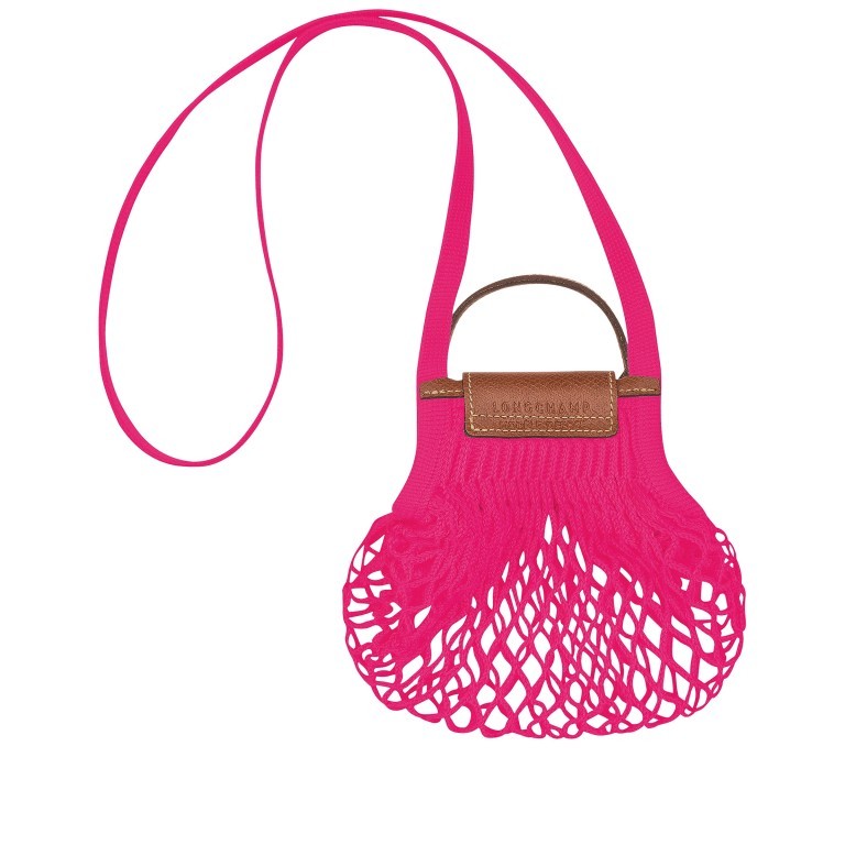 Umhängetasche Le Pliage Filet XS Fuchsia, Farbe: rosa/pink, Marke: Longchamp, EAN: 3597922269549, Abmessungen in cm: 17x18x1, Bild 3 von 4