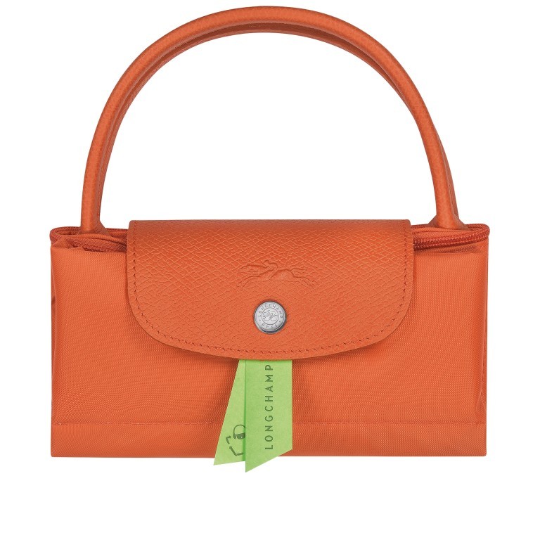 Handtasche Le Pliage Green Handtasche S Orange, Farbe: orange, Marke: Longchamp, EAN: 3597922260539, Abmessungen in cm: 23x22x14, Bild 7 von 8