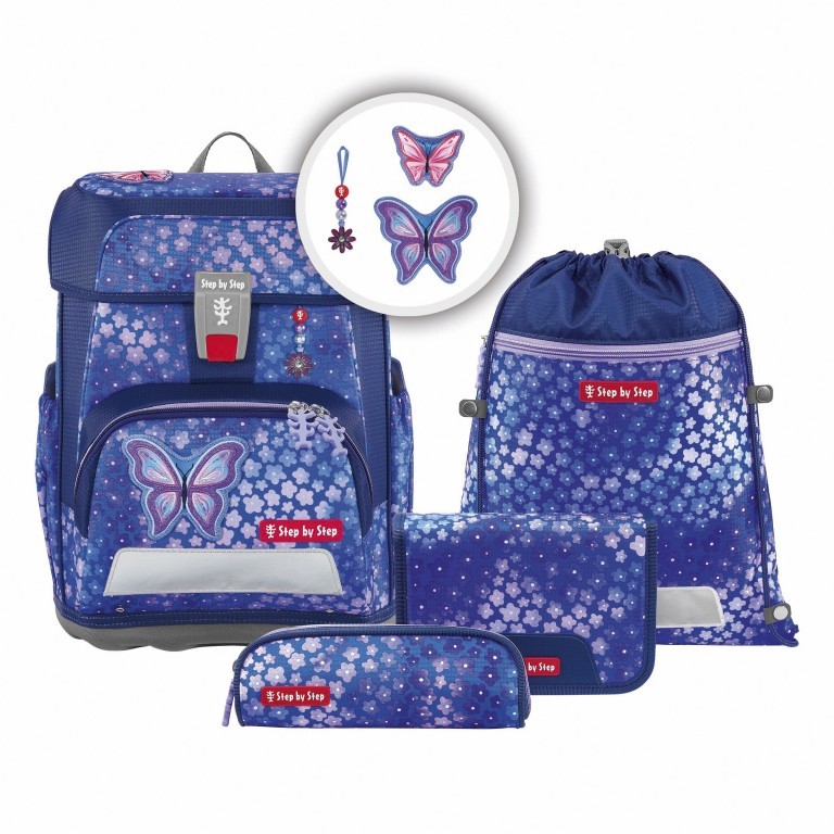 Schulranzen Cloud Set 5-teilig Butterfly Maja, Farbe: blau/petrol, Marke: Step by Step, EAN: 4047443484222, Abmessungen in cm: 28x37.5x20, Bild 1 von 15