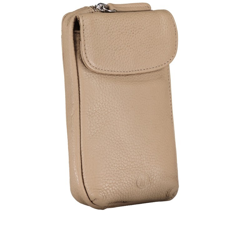 Umhängetasche / Handytasche Taupe, Farbe: taupe/khaki, Marke: Hausfelder Manufaktur, EAN: 4065646011021, Abmessungen in cm: 12x18x3, Bild 2 von 6