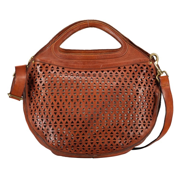 Handtasche Malibu Traccolina Tonda Cognac, Farbe: cognac, Marke: Campomaggi, EAN: 8059389004699, Abmessungen in cm: 35x26x12, Bild 1 von 7