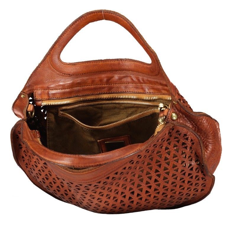 Handtasche Malibu Traccolina Tonda Cognac, Farbe: cognac, Marke: Campomaggi, EAN: 8059389004699, Abmessungen in cm: 35x26x12, Bild 7 von 7