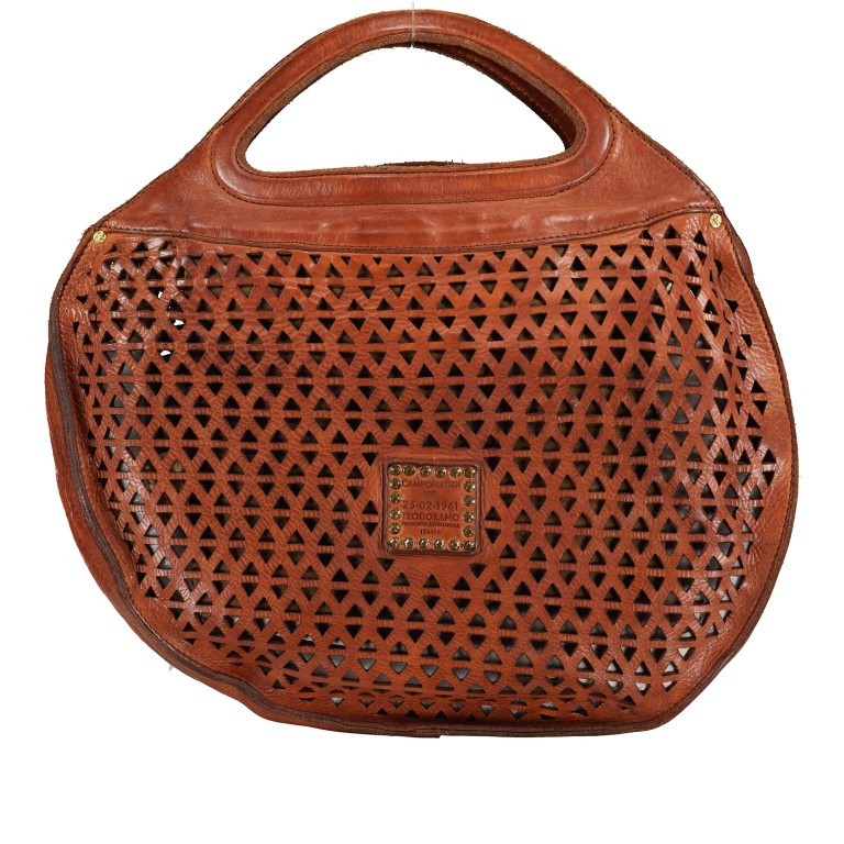 Handtasche Malibu Traccolina Tonda Cognac, Farbe: cognac, Marke: Campomaggi, EAN: 8059389004699, Abmessungen in cm: 35x26x12, Bild 3 von 7