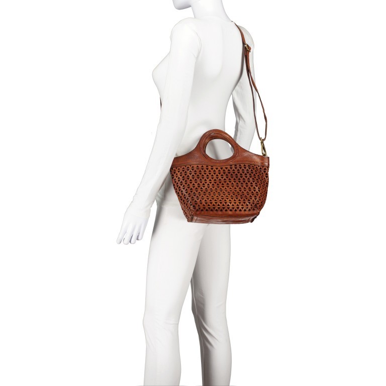 Handtasche Malibu Shopping Mini Manici Tondi Cognac, Farbe: cognac, Marke: Campomaggi, EAN: 8059389026677, Abmessungen in cm: 30.5x19x12, Bild 6 von 7