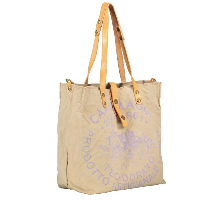 Tasche Canvas Shopper X009 Stampa Lilla, Farbe: flieder/lila, Marke: Campomaggi, EAN: 8059389002213, Abmessungen in cm: 33x32x16, Bild 2 von 7