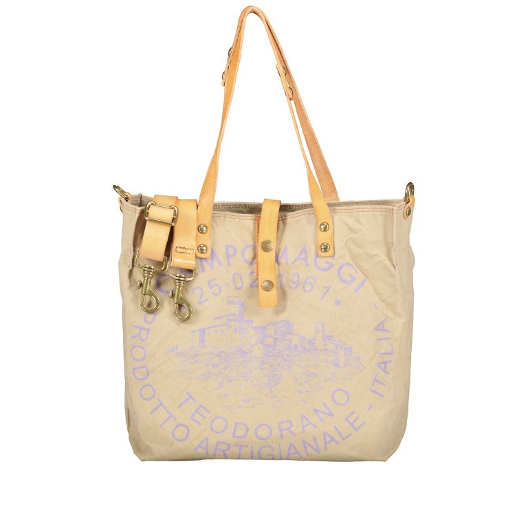 Tasche Canvas Shopper X009 Stampa Lilla, Farbe: flieder/lila, Marke: Campomaggi, EAN: 8059389002213, Abmessungen in cm: 33x32x16, Bild 1 von 7
