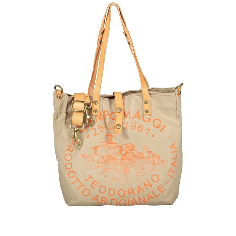 Tasche Canvas Shopper X009 Stampa Orange, Farbe: orange, Marke: Campomaggi, EAN: 8059389002190, Abmessungen in cm: 33x32x16, Bild 1 von 7