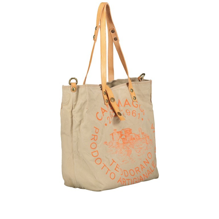 Tasche Canvas Shopper X009 Stampa Orange, Farbe: orange, Marke: Campomaggi, EAN: 8059389002190, Abmessungen in cm: 33x32x16, Bild 2 von 7