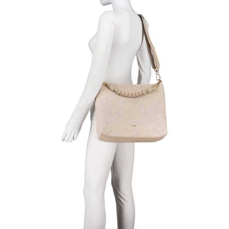 Beuteltasche Raffia Paglia Poppy Cream, Farbe: beige, Marke: Abro, EAN: 4061724993982, Abmessungen in cm: 37x32x14, Bild 7 von 8