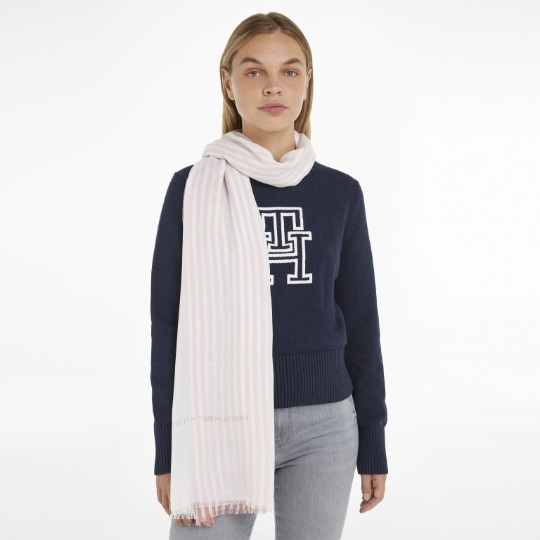 Schal Essential Flag Scarf Soothing Pink White, Farbe: rosa/pink, Marke: Tommy Hilfiger, EAN: 8720643578002, Bild 2 von 3
