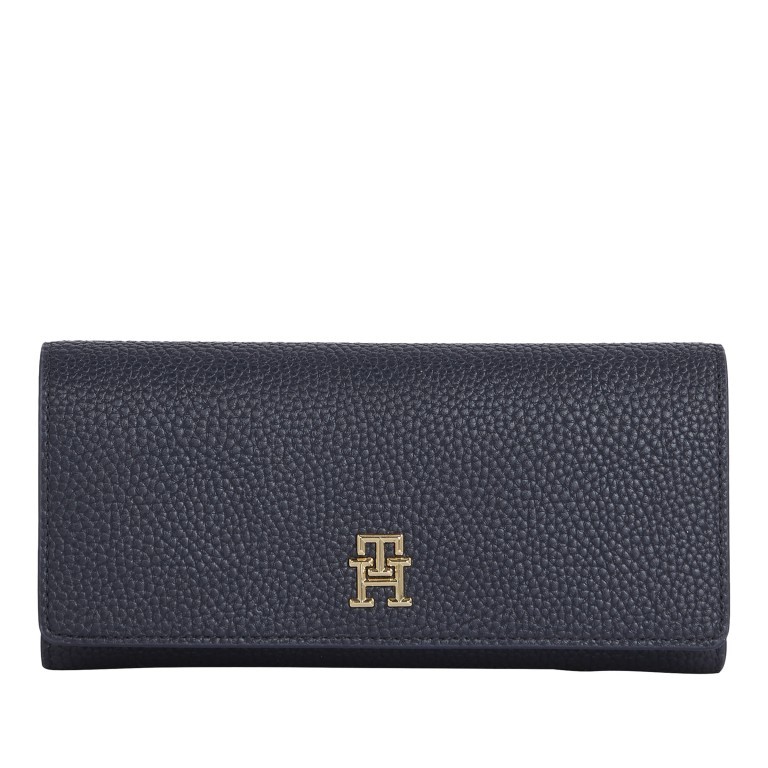 Geldbörse Emblem Large Flap Wallet Space Blue, Farbe: blau/petrol, Marke: Tommy Hilfiger, EAN: 8720643559018, Abmessungen in cm: 19x9.5x2.5, Bild 1 von 3