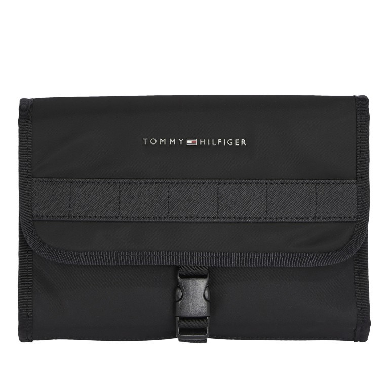 Kulturbeutel Elevated Washbag Black, Farbe: schwarz, Marke: Tommy Hilfiger, EAN: 8720643562605, Abmessungen in cm: 25.5x19x6, Bild 1 von 3