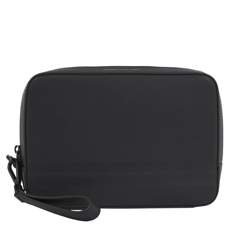Kulturbeutel Business Leather Washbag Black, Farbe: schwarz, Marke: Tommy Hilfiger, EAN: 8720643565330, Abmessungen in cm: 24.5x12.5x4.5, Bild 1 von 2