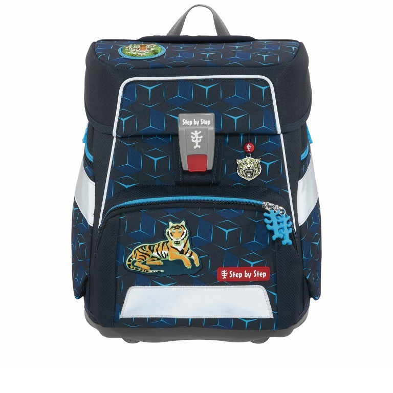 Schulranzen Space Shine Special Edition mit Glow-in-the-dark-Effekt Tiger Night Kimba, Farbe: blau/petrol, Marke: Step by Step, EAN: 4047443485816, Abmessungen in cm: 28x37x20, Bild 2 von 15