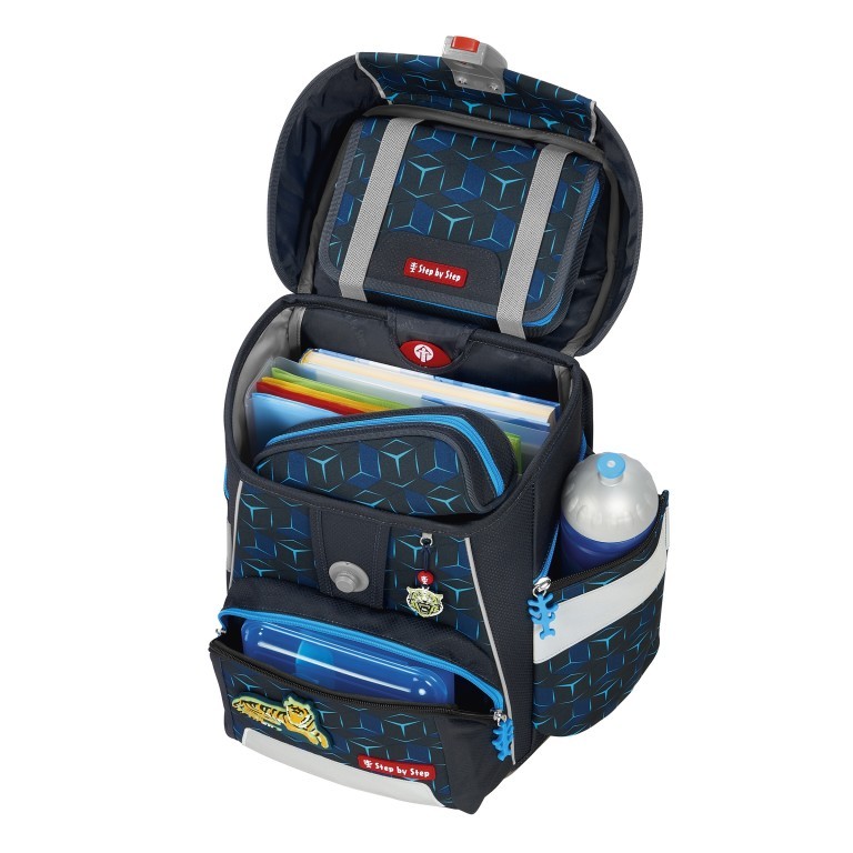 Schulranzen Space Shine Special Edition mit Glow-in-the-dark-Effekt Tiger Night Kimba, Farbe: blau/petrol, Marke: Step by Step, EAN: 4047443485816, Abmessungen in cm: 28x37x20, Bild 8 von 15