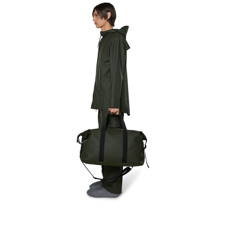 Reisetasche Weekend Bag Green, Farbe: grün/oliv, Marke: Rains, EAN: 5711747498092, Abmessungen in cm: 52x27x26, Bild 4 von 7