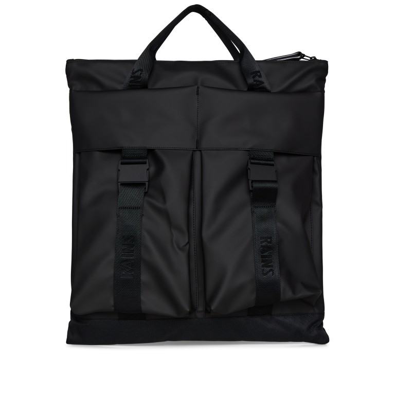 Handtasche Trail Tote Bag mit Laptopfach 16 Zoll Black, Farbe: schwarz, Marke: Rains, EAN: 5711747529598, Abmessungen in cm: 42x46x2.5, Bild 1 von 6