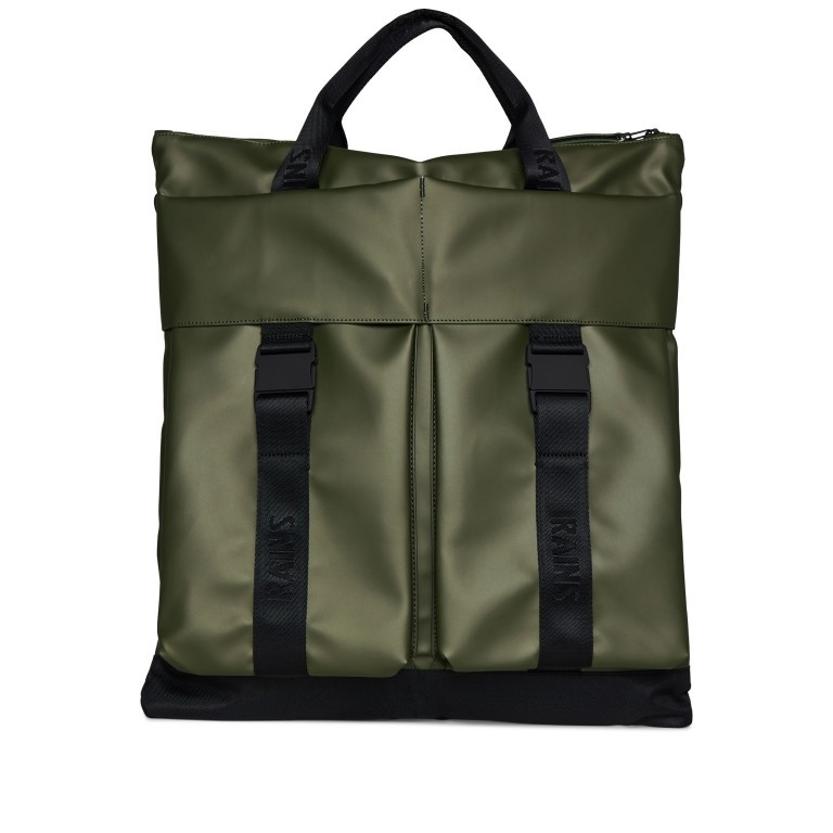 Handtasche Trail Tote Bag mit Laptopfach 16 Zoll Evergreen, Farbe: grün/oliv, Marke: Rains, EAN: 5711747537746, Abmessungen in cm: 42x46x2.5, Bild 1 von 6