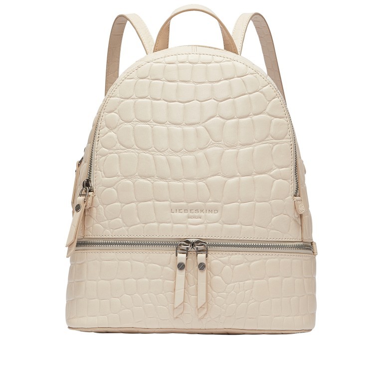 Rucksack Kroko Alita Backpack Almond Milk, Farbe: beige, Marke: Liebeskind Berlin, EAN: 4099593073542, Abmessungen in cm: 26x31.5x11, Bild 1 von 5