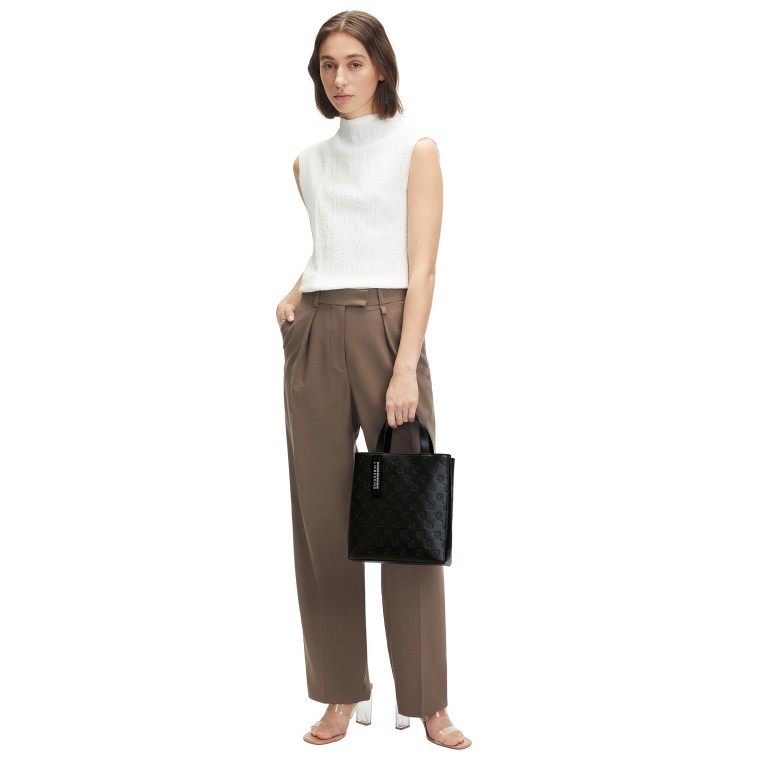 Handtasche Paper Bag Tote S Icon Black, Farbe: schwarz, Marke: Liebeskind Berlin, EAN: 4099593075478, Abmessungen in cm: 20.5x25x11.5, Bild 3 von 5
