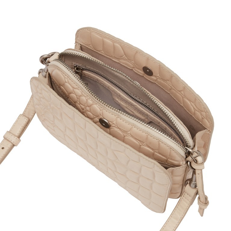 Umhängetasche Waxy Kroko Luka Almond Milk, Farbe: beige, Marke: Liebeskind Berlin, EAN: 4099593076475, Abmessungen in cm: 20x14x8.5, Bild 4 von 5