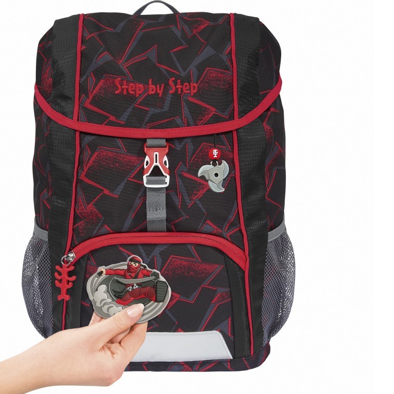 Kinderrucksack Kid Set 3-teilig Ninja Yuma, Farbe: rot/weinrot, Marke: Step by Step, EAN: 4047443492036, Abmessungen in cm: 26x35x17, Bild 6 von 7