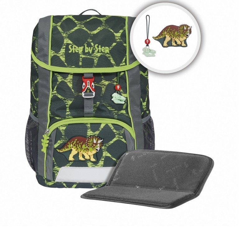 Kinderrucksack Kid Set 3-teilig Dino Tres, Farbe: grün/oliv, Marke: Step by Step, EAN: 4047443492029, Abmessungen in cm: 26x35x17, Bild 1 von 7