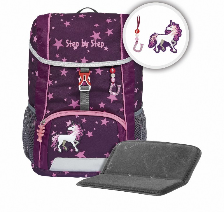 Kinderrucksack Kid Set 3-teilig Unicorn Nuala, Farbe: flieder/lila, Marke: Step by Step, EAN: 4047443491992, Abmessungen in cm: 26x35x17, Bild 1 von 7