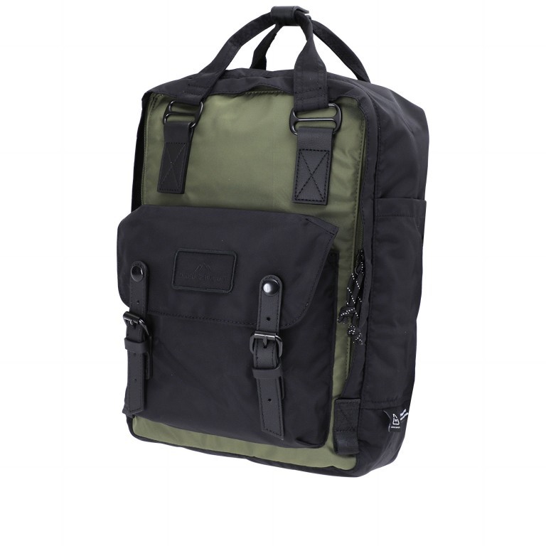 Rucksack Go Wild Series Macaroon mit Laptopfach 13 Zoll Volumen 16 Liter Black Army, Farbe: grün/oliv, Marke: Doughnut, EAN: 4895222511399, Abmessungen in cm: 28x38x11, Bild 2 von 6