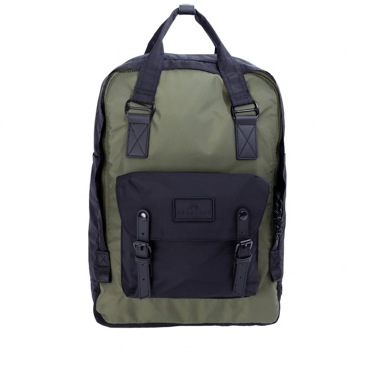 Rucksack Go Wild Series Macaroon mit Laptopfach 13 Zoll Volumen 16 Liter Black Army, Farbe: grün/oliv, Marke: Doughnut, EAN: 4895222511399, Abmessungen in cm: 28x38x11, Bild 1 von 6