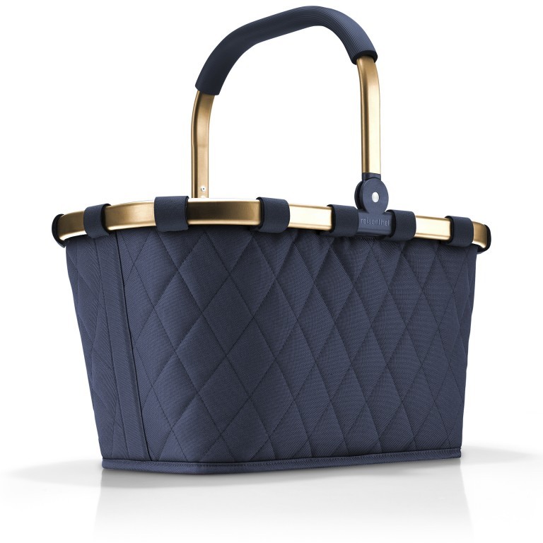 Einkaufskorb Carrybag Rhombus Midnight Gold Frame, Farbe: blau/petrol, Marke: Reisenthel, EAN: 4012013733109, Abmessungen in cm: 48x29x28, Bild 1 von 5