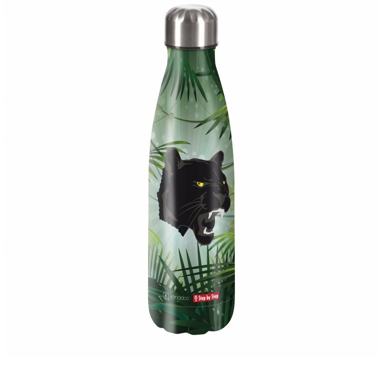 Trinkflasche Volumen 500 ml Wild Cat Chico, Farbe: grün/oliv, Marke: Step by Step, EAN: 4047443493828, Abmessungen in cm: 7.5x28x7.5, Bild 1 von 2