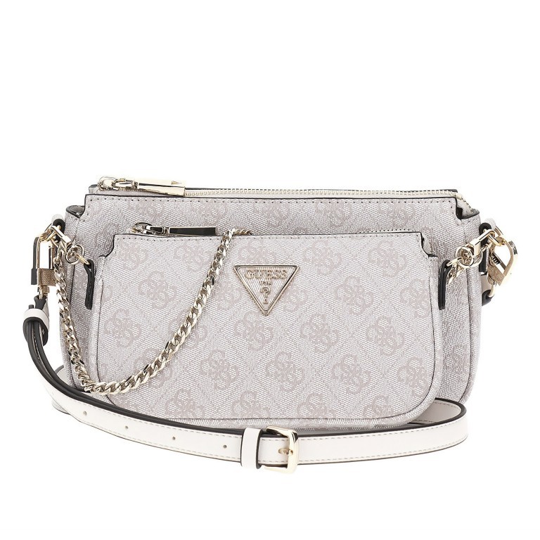 Umhängetasche Noelle Double Pouch Crossbody S Dove Logo, Farbe: weiß, Marke: Guess, EAN: 0190231710547, Abmessungen in cm: 24x14x4, Bild 1 von 7