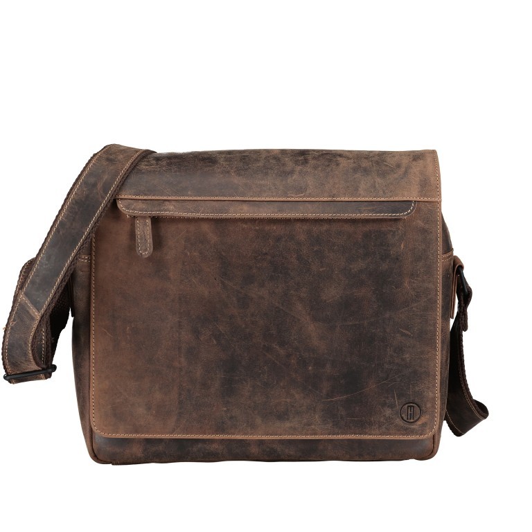 Kuriertasche Huntsville Habib mit Laptopfach Braun, Farbe: braun, Marke: Hausfelder Manufaktur, EAN: 4065646014091, Abmessungen in cm: 33x30x11, Bild 1 von 6