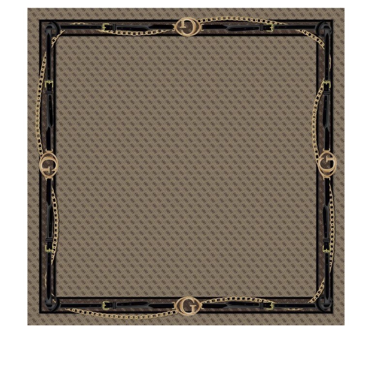Tuch Karree Aviana Kefiah Latte Black, Farbe: taupe/khaki, Marke: Guess, EAN: 7622078003733, Abmessungen in cm: 130x0x130, Bild 1 von 3