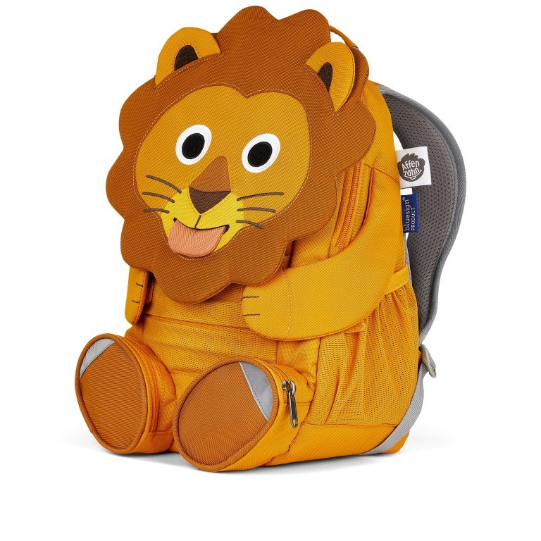 Rucksack Großer Freund für Kinder Löwe, Farbe: gelb, Marke: Affenzahn, EAN: 4057081176014, Abmessungen in cm: 20x31x12, Bild 2 von 7