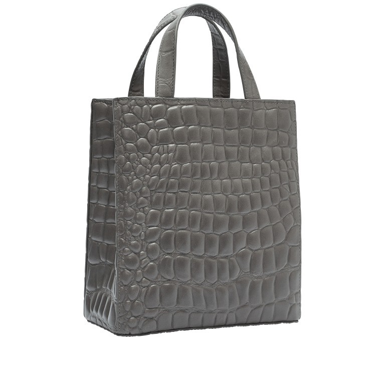 Handtasche Paper Bag Tote S Waxy Kroko Rock, Farbe: grau, Marke: Liebeskind Berlin, EAN: 4099593109814, Abmessungen in cm: 22x25x12, Bild 2 von 5