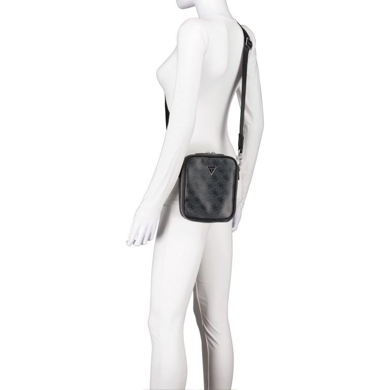 Umhängetasche Vezzola Smart Crossbag S Black, Farbe: schwarz, Marke: Guess, EAN: 7622078030524, Abmessungen in cm: 17x20x6, Bild 4 von 5