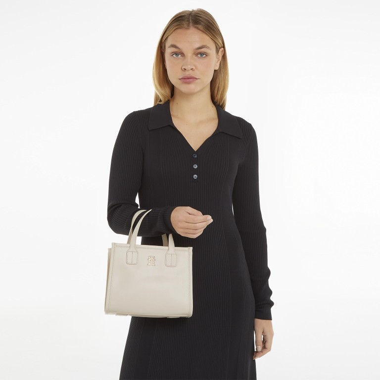 Handtasche City Summer Mini Tote Sugarcane, Farbe: beige, Marke: Tommy Hilfiger, EAN: 8720644246412, Abmessungen in cm: 22.5x19.5x10.5, Bild 3 von 4
