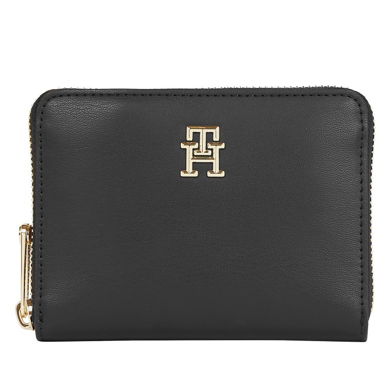 Geldbörse Iconic Medium Wallet with Zip Around Black, Farbe: schwarz, Marke: Tommy Hilfiger, EAN: 8720644244906, Abmessungen in cm: 13x10x2.5, Bild 1 von 3